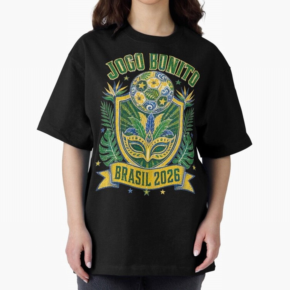 Jogo Bonito Brasil 2026 World Cup Soccer T-Shirt Classic T-Shirt Enjoy FIFA World Cup 2026 Group Stage Driven by Messi, Neymar and Mbappe, France Energy, Classic Soccer Heritage, Championship Pressure, Fan Loyalty and International Pride; Perfect