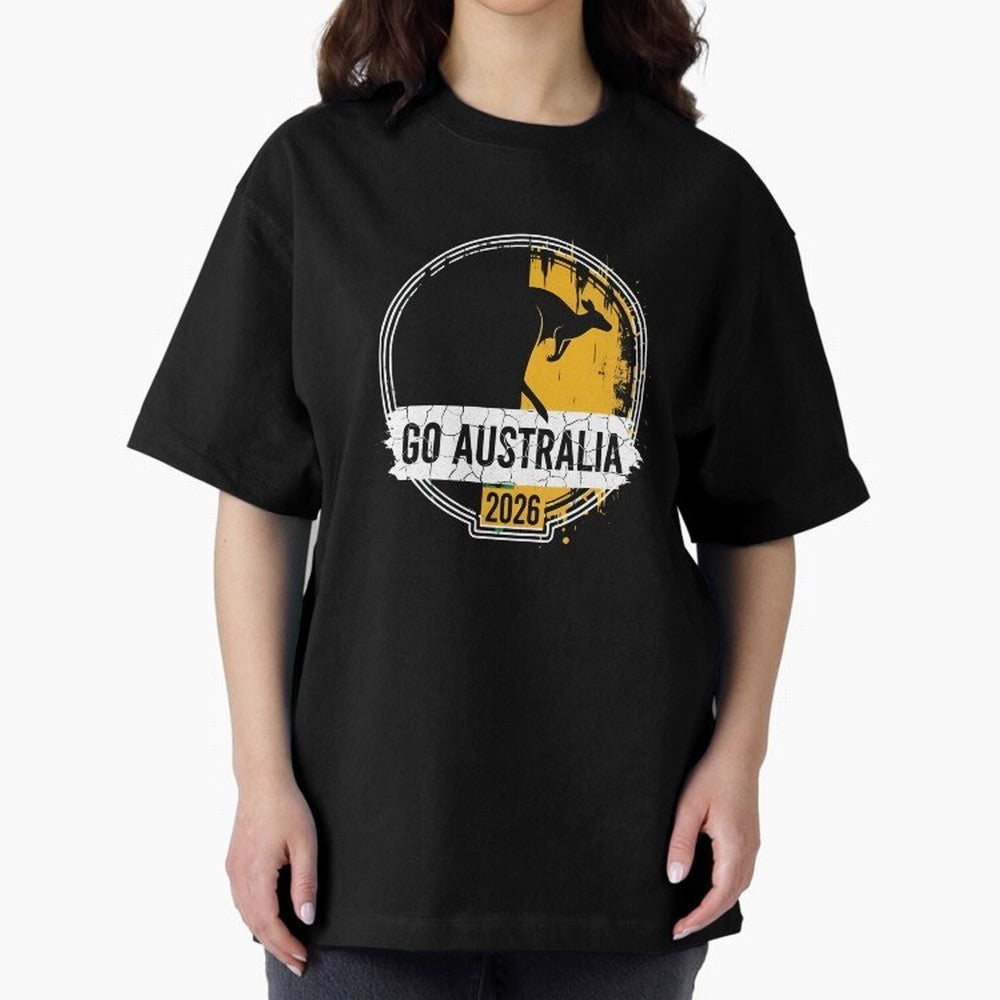 Golden Green Kangaroo Emblem Go Australia 2026 Supporter Design T-Shirt_83662099 Classic T-Shirt Fuel Match Day Hype around FIFA World Cup 2026, Neymar, England, France and Netherlands, Tournament Hype, Historic Matchups, Family Viewing Parties and