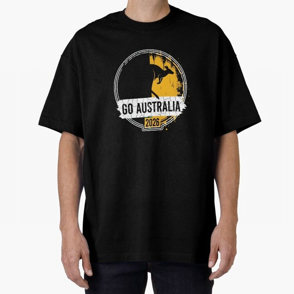 Golden Green Kangaroo Emblem Go Australia 2026 Supporter Design T-Shirt_83662099 Classic T-Shirt Fuel Match Day Hype around FIFA World Cup 2026, Neymar, England, France and Netherlands, Tournament Hype, Historic Matchups, Family Viewing Parties and