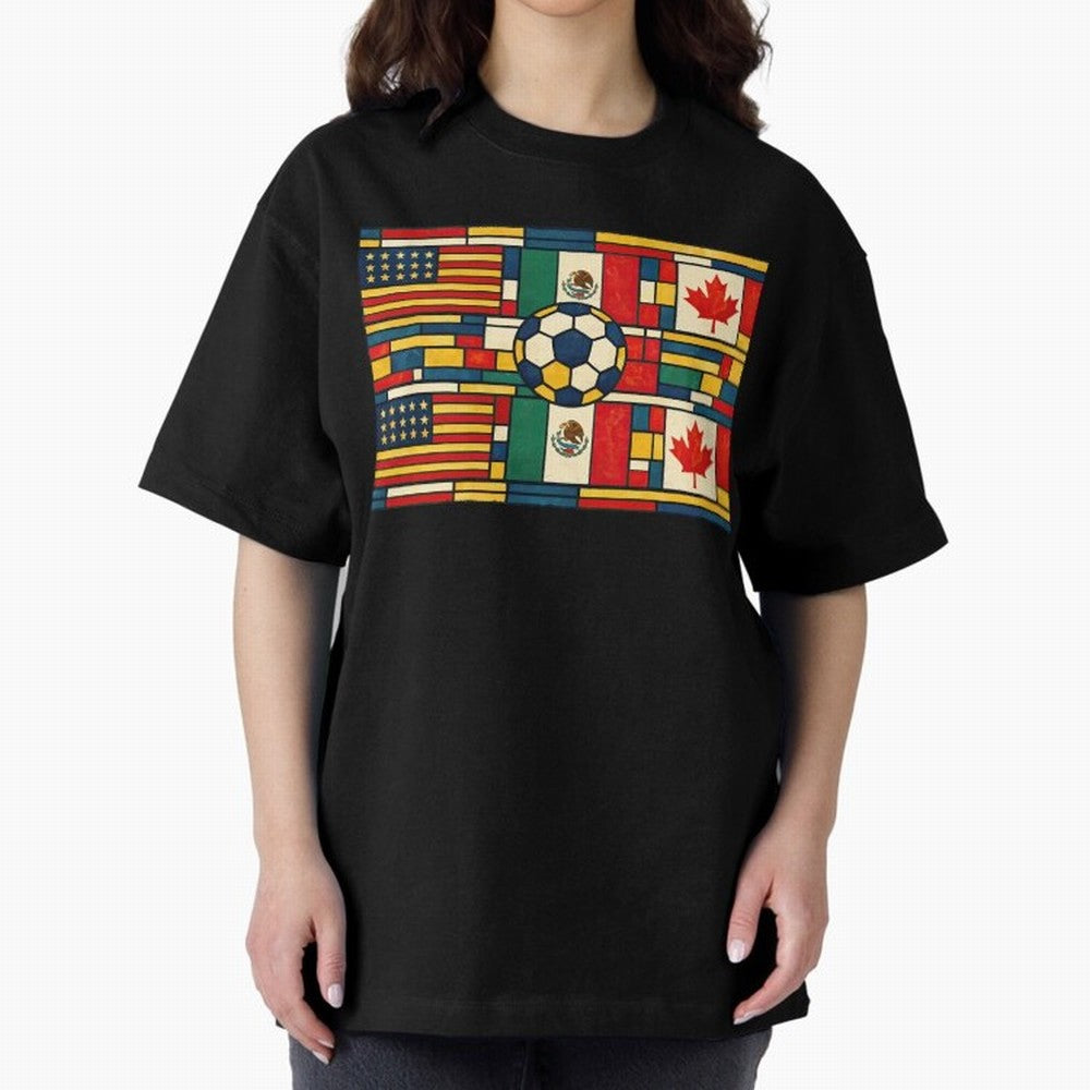North American Football Flags World Cup Inspired Classic T-Shirt Feel the Trophy Chase of FIFA World Cup 2026 Spirit, Centered on England, France and Netherlands, Cristiano Ronaldo, Supporter Pride, Iconic Celebrations, Legendary Names and Global