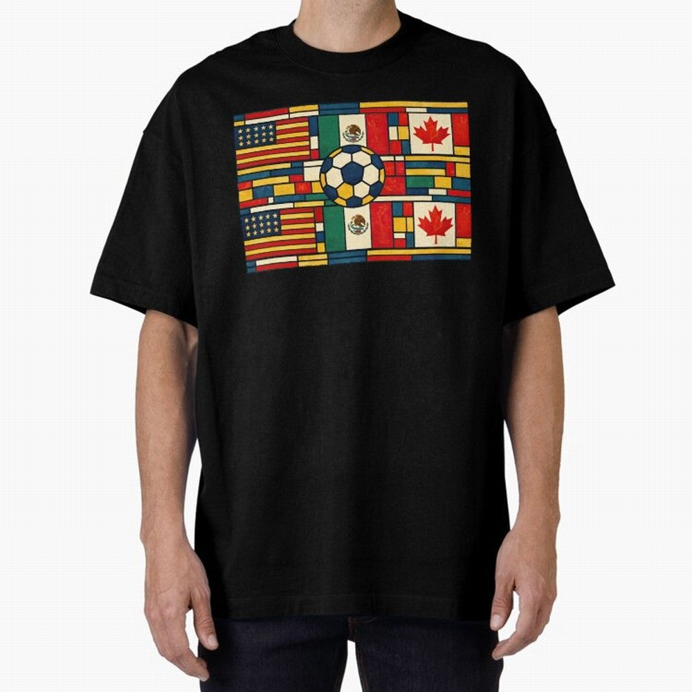 North American Football Flags World Cup Inspired Classic T-Shirt Feel the Trophy Chase of FIFA World Cup 2026 Spirit, Centered on England, France and Netherlands, Cristiano Ronaldo, Supporter Pride, Iconic Celebrations, Legendary Names and Global