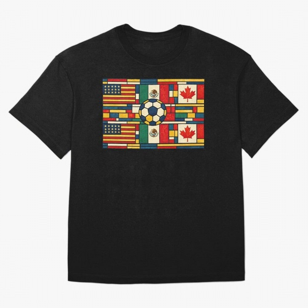 North American Football Flags World Cup Inspired Classic T-Shirt Feel the Trophy Chase of FIFA World Cup 2026 Spirit, Centered on England, France and Netherlands, Cristiano Ronaldo, Supporter Pride, Iconic Celebrations, Legendary Names and Global