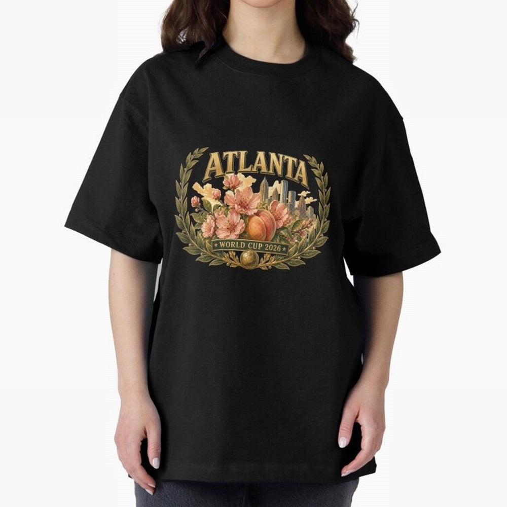 Elegant and Floral Atlanta 2026 World Cup Host City ¡ª Georgia Peach Laurel Wreath Classic T-Shirt Show Match Day Excitement for the FIFA World Cup 2026 Journey through Haaland and Mbappe Highlights, Spain Pride, Stadium Chants, National Pride,