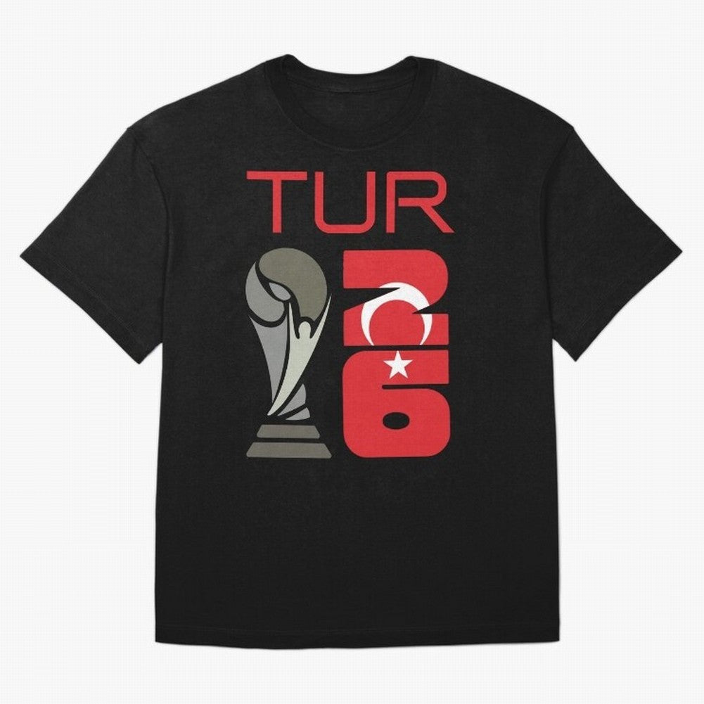 Turkey 2026 Soccer World Cup Trophy Turkish Flag Design Classic T-Shirt Remember Iconic Moments from FIFA World Cup 2026 USA Canada Mexico for Fans of Haaland and Mbappe and Argentina, France and Brazil, Bringing Tournament Hype, Historic Matchups,