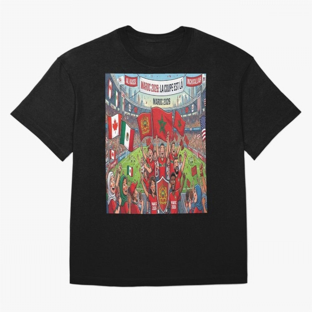 Morocco World Cup 2026 - Stadium Classic T-Shirt Upgrade Match Day Hype around FIFA World Cup 2026 USA Canada Mexico, Messi, CR7 and Mbappe, Spain, Stadium Memories, Football Loyalty, International Chants and Championship Tradition; Made for Die