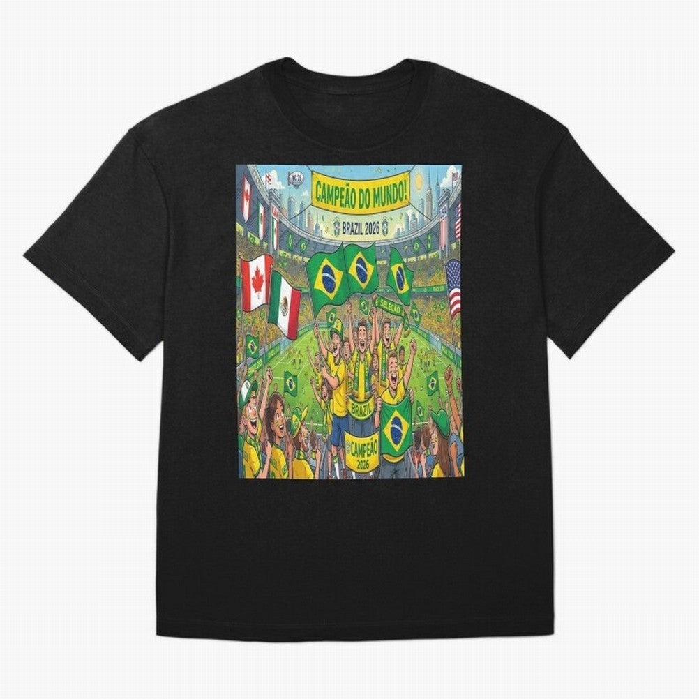 Brazil World Cup 2026 - Stadium Classic T-Shirt Show Support during FIFA World Cup 2026 Group Stage for Fans of Mbappe and Neymar and Spain, Bringing Football Festival Excitement, Trophy Ambitions, Country Rivalries and Star Player Buzz; Perfect