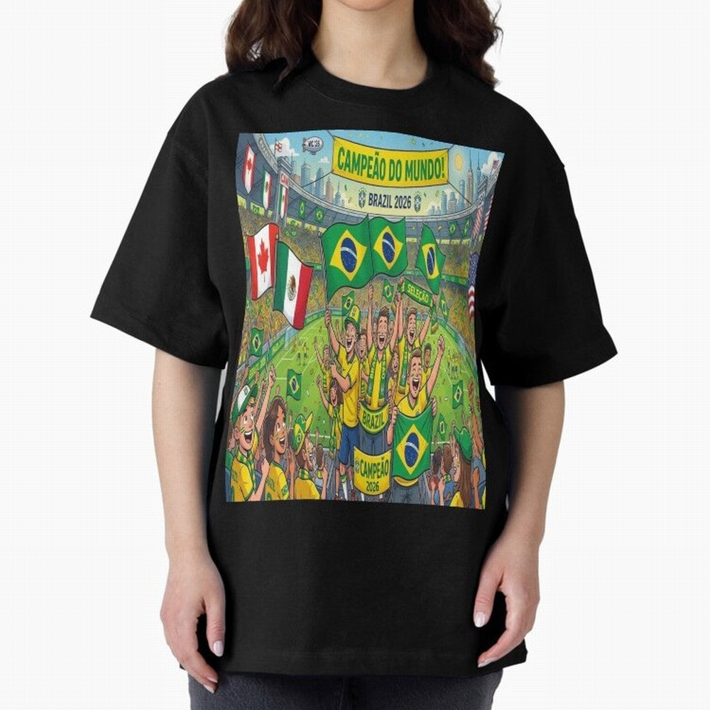 Brazil World Cup 2026 - Stadium Classic T-Shirt Show Support during FIFA World Cup 2026 Group Stage for Fans of Mbappe and Neymar and Spain, Bringing Football Festival Excitement, Trophy Ambitions, Country Rivalries and Star Player Buzz; Perfect