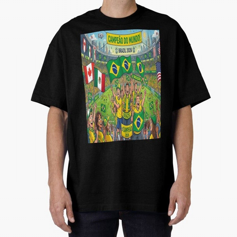 Brazil World Cup 2026 - Stadium Classic T-Shirt Show Support during FIFA World Cup 2026 Group Stage for Fans of Mbappe and Neymar and Spain, Bringing Football Festival Excitement, Trophy Ambitions, Country Rivalries and Star Player Buzz; Perfect