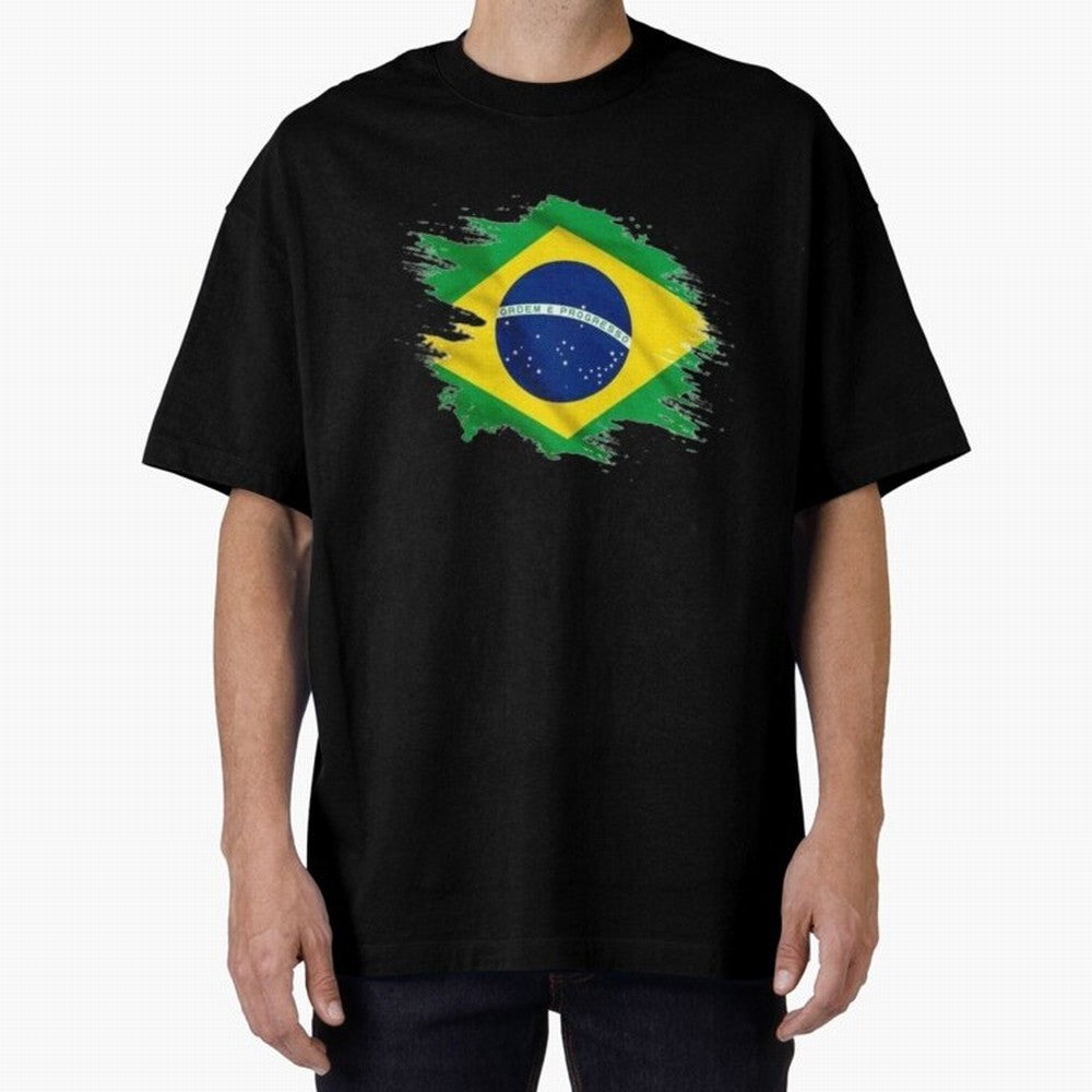 Brazil Flag Artistic Brush Stroke - Modern Flag Design T-Shirt Classic T-Shirt Show Your Tournament Heart for FIFA World Cup 2026 USA Canada Mexico Spirit, Highlighting Argentina and Brazil, Neymar, Goal Celebration Energy, Supporter Heritage,