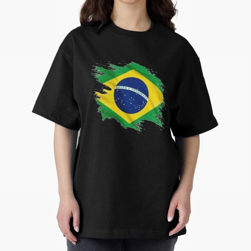Brazil Flag Artistic Brush Stroke - Modern Flag Design T-Shirt Classic T-Shirt Show Your Tournament Heart for FIFA World Cup 2026 USA Canada Mexico Spirit, Highlighting Argentina and Brazil, Neymar, Goal Celebration Energy, Supporter Heritage,