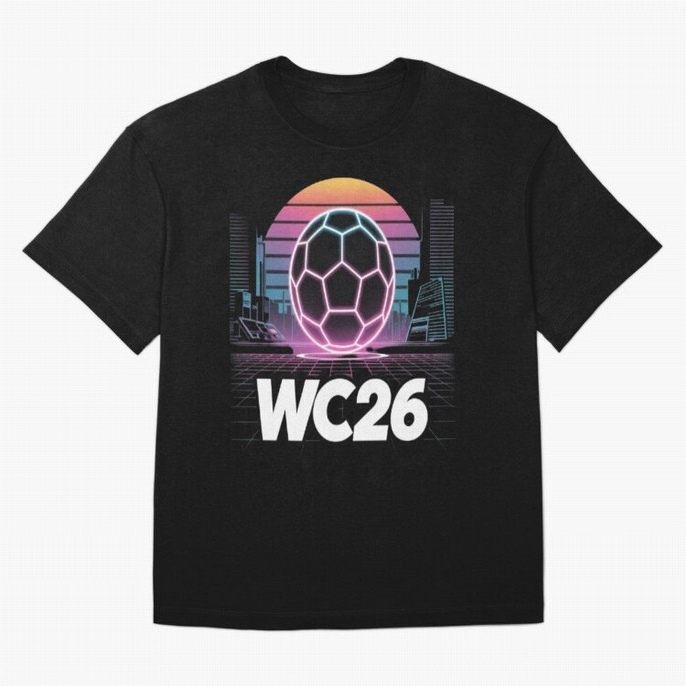 Retrofuturistic World Cup 2026 ¡ª Retro Sci-Fi Football Poster Classic T-Shirt Celebrate Football Heritage in Global Football Passion for FIFA World Cup 2026 USA Canada Mexico, Inspired by Neymar, England and Germany, Classic Soccer Heritage,