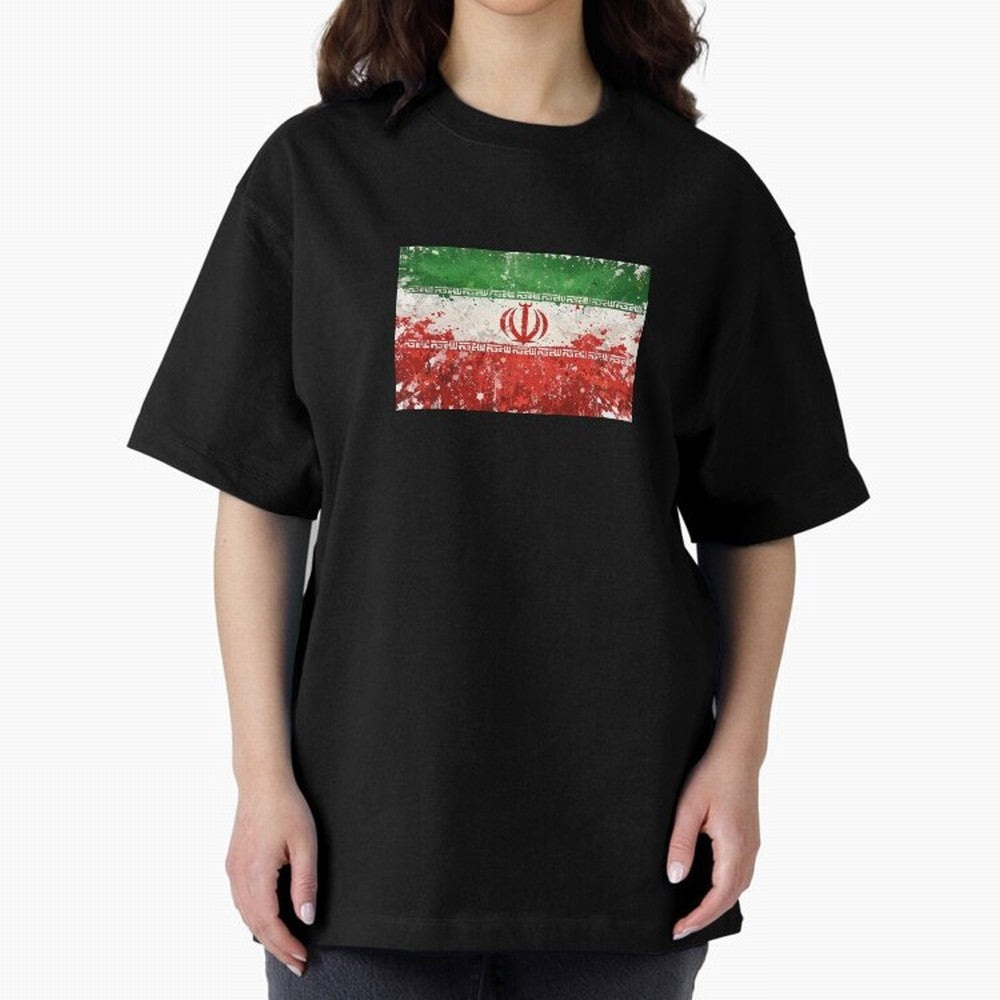 Iran Football World Cup Flag | Grunge Iranian Soccer Art Classic T-Shirt Remember Iconic Moments from Global Football Passion for FIFA World Cup 2026 Group Stage, Centered on CR7 and Messi, France and Portugal, Sports Nostalgia, International