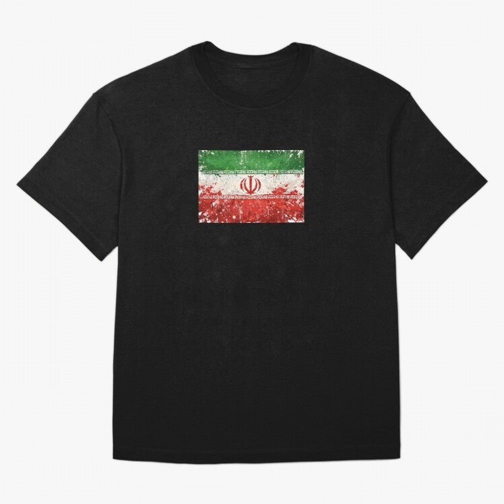 Iran Football World Cup Flag | Grunge Iranian Soccer Art Classic T-Shirt Remember Iconic Moments from Global Football Passion for FIFA World Cup 2026 Group Stage, Centered on CR7 and Messi, France and Portugal, Sports Nostalgia, International