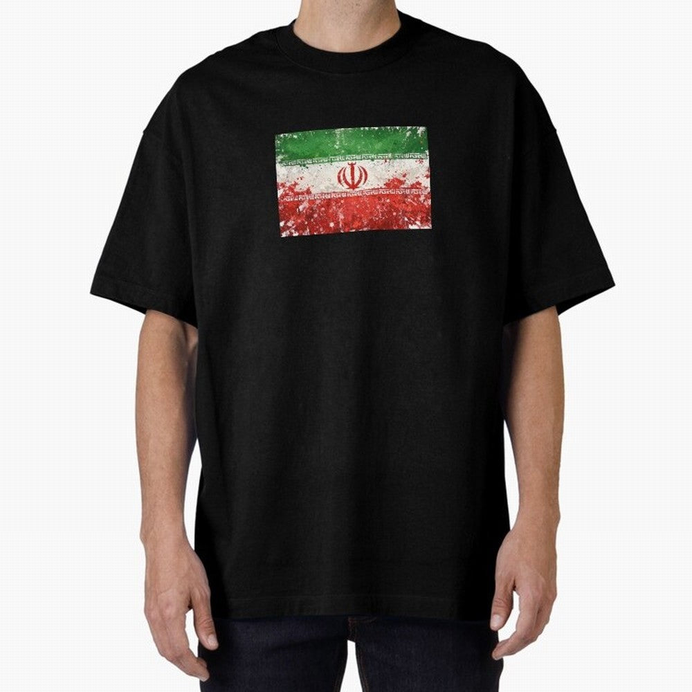 Iran Football World Cup Flag | Grunge Iranian Soccer Art Classic T-Shirt Remember Iconic Moments from Global Football Passion for FIFA World Cup 2026 Group Stage, Centered on CR7 and Messi, France and Portugal, Sports Nostalgia, International