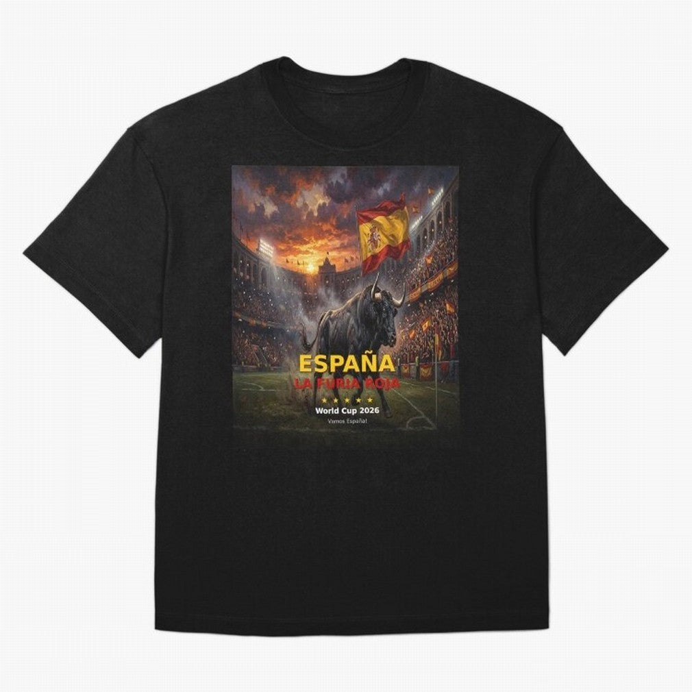 Espa?a La Furia Roja - World Cup 2026 Soccer Fan Tee Classic T-Shirt Treasure Global Football Passion for FIFA World Cup 2026 USA Canada Mexico, Built around Messi, Portugal, Spain and Germany, Football Passion, Legendary Performances, Festival