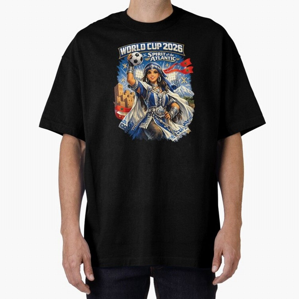 Moroccan Women World Cup 2026 Atlantic Spirit Classic T-Shirt Get Ready for Match Day Hype around FIFA World Cup 2026 Group Stage, Mbappe and Neymar, France and Portugal, Vintage Soccer Flavor, Modern Football Stars, National Flags and Final Night