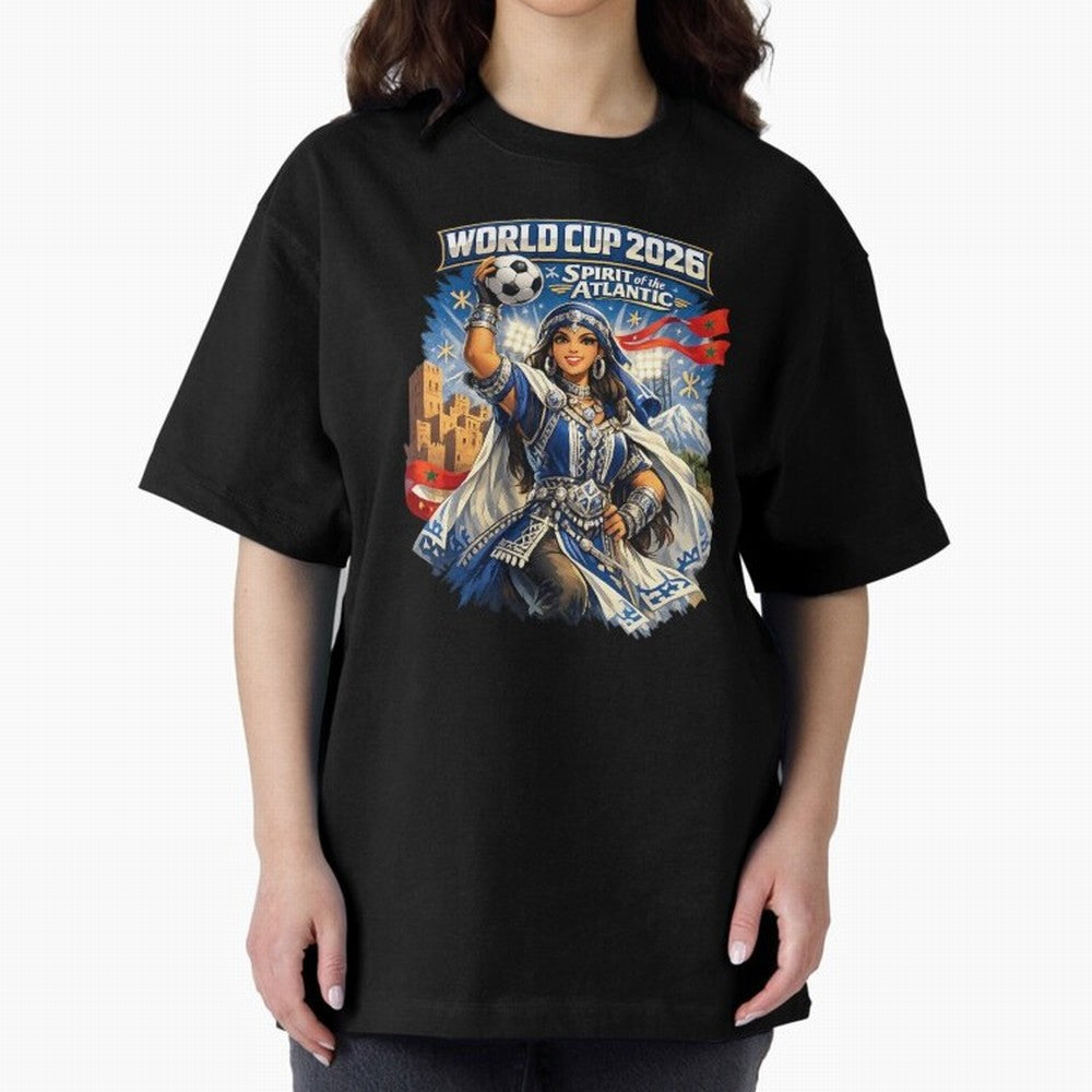 Moroccan Women World Cup 2026 Atlantic Spirit Classic T-Shirt Get Ready for Match Day Hype around FIFA World Cup 2026 Group Stage, Mbappe and Neymar, France and Portugal, Vintage Soccer Flavor, Modern Football Stars, National Flags and Final Night