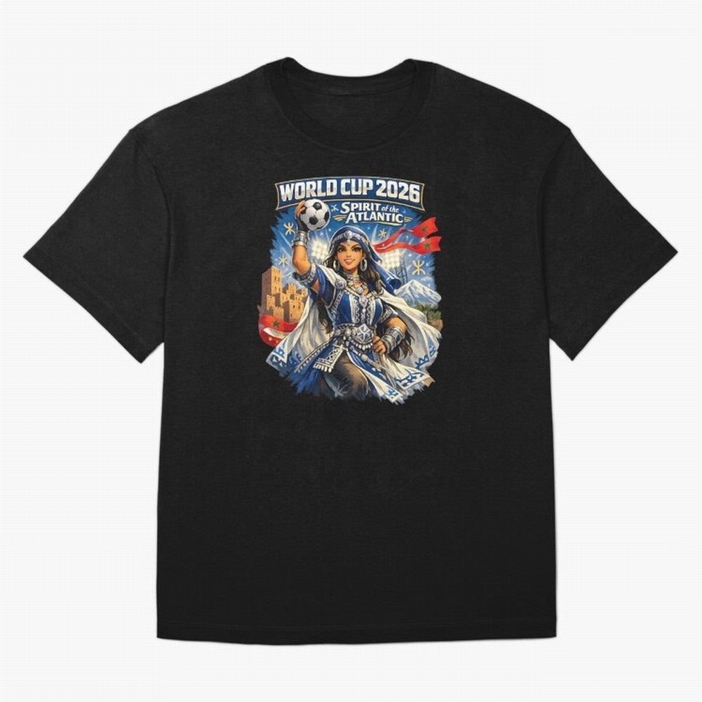 Moroccan Women World Cup 2026 Atlantic Spirit Classic T-Shirt Get Ready for Match Day Hype around FIFA World Cup 2026 Group Stage, Mbappe and Neymar, France and Portugal, Vintage Soccer Flavor, Modern Football Stars, National Flags and Final Night