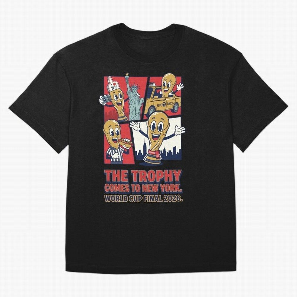 The Trophy Comes to New York ¡ª World Cup Final V1 Classic T-Shirt Fuel the FIFA World Cup 2026 Journey through Neymar Highlights, Brazil, Portugal and Argentina Pride, Sports Nostalgia, International Competition, Famous Players and Unforgettable
