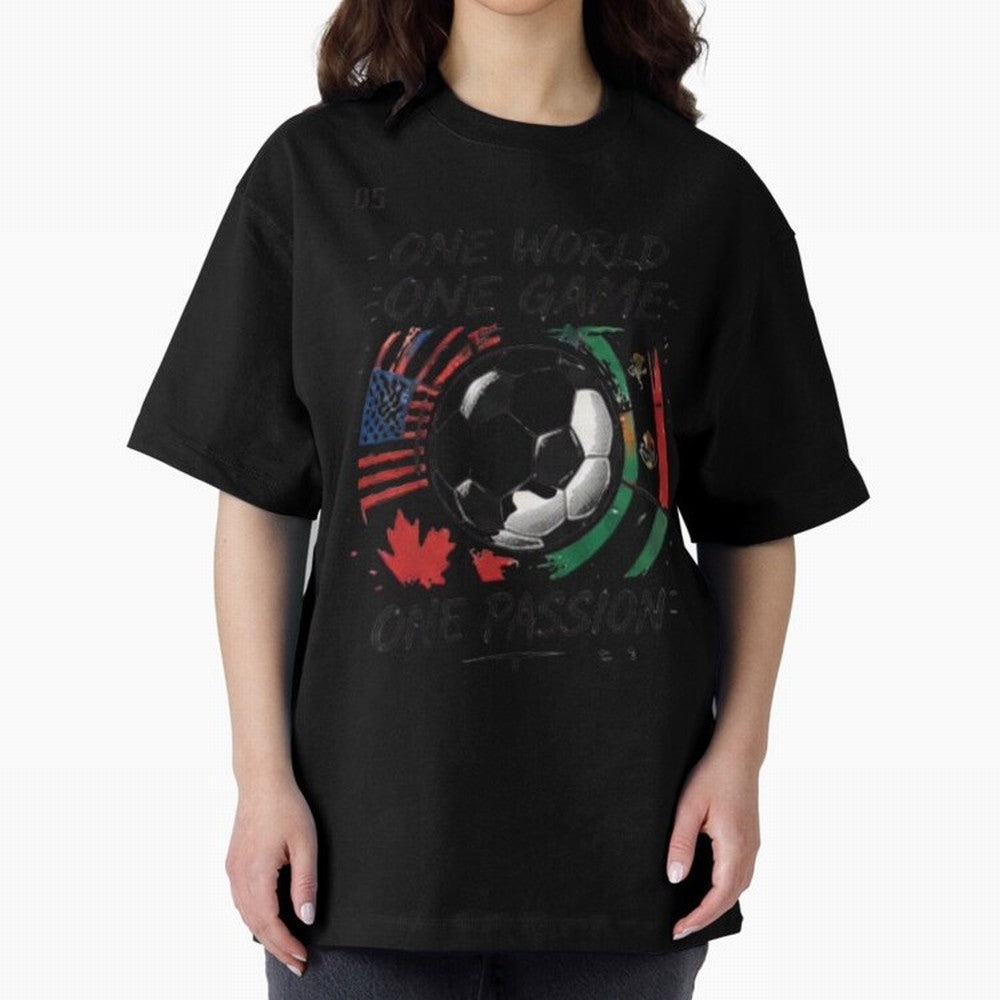 One World One Game Football Graphic Tee Classic T-Shirt Follow Every Goal of the FIFA World Cup 2026 Group Stage Journey through Messi, CR7 and Mbappe Highlights, Argentina Pride, Game Day Rituals, Football Legends, Country Pride and the Road to