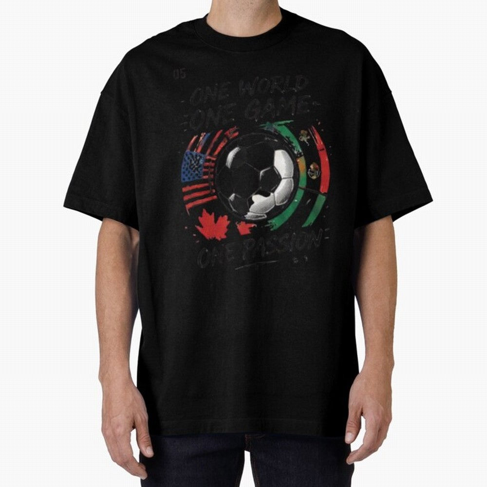 One World One Game Football Graphic Tee Classic T-Shirt Follow Every Goal of the FIFA World Cup 2026 Group Stage Journey through Messi, CR7 and Mbappe Highlights, Argentina Pride, Game Day Rituals, Football Legends, Country Pride and the Road to
