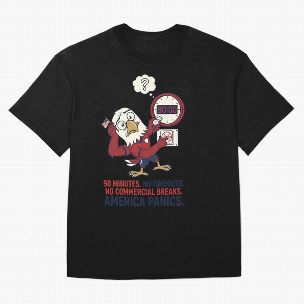America Panics ¡ª No Timeouts No Commercials V1 Classic T-Shirt Keep the Legacy of FIFA World Cup 2026 Group Stage Spirit, Centered on Portugal, Cristiano Ronaldo, Haaland and CR7, Fan Favorite Moments, National Team Passion, Big Match Drama and
