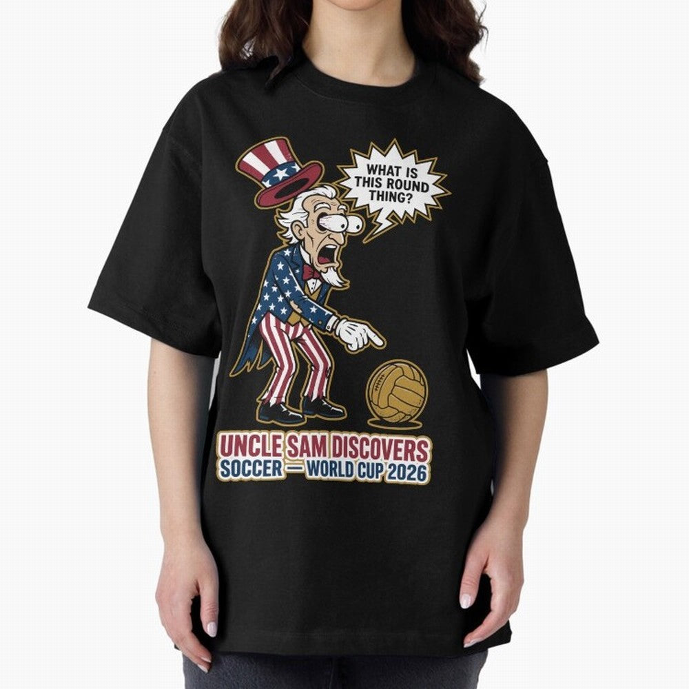 Uncle Sam Discovers Soccer ¡ª World Cup 2026 V1 Classic T-Shirt Wear the Spirit of Match Day Hype around FIFA World Cup 2026 Group Stage, Messi and Cristiano Ronaldo, England, France and Netherlands, Game Day Rituals, Football Legends, Country