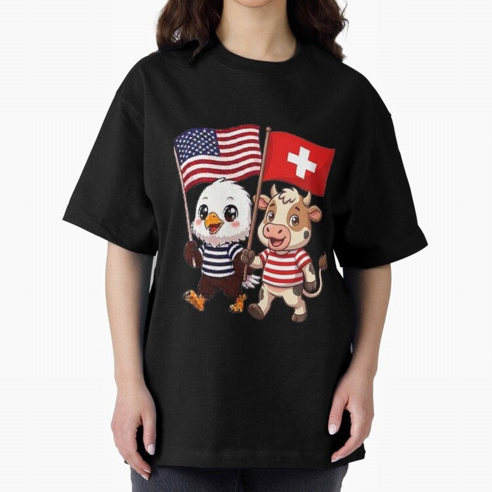 The American eagle and its friend, the Swiss calf Classic T-Shirt Embrace Match Day Hype around FIFA World Cup 2026, Neymar, Haaland and Cristiano Ronaldo, Spain, Fan Favorite Moments, National Team Passion, Big Match Drama and Soccer History;