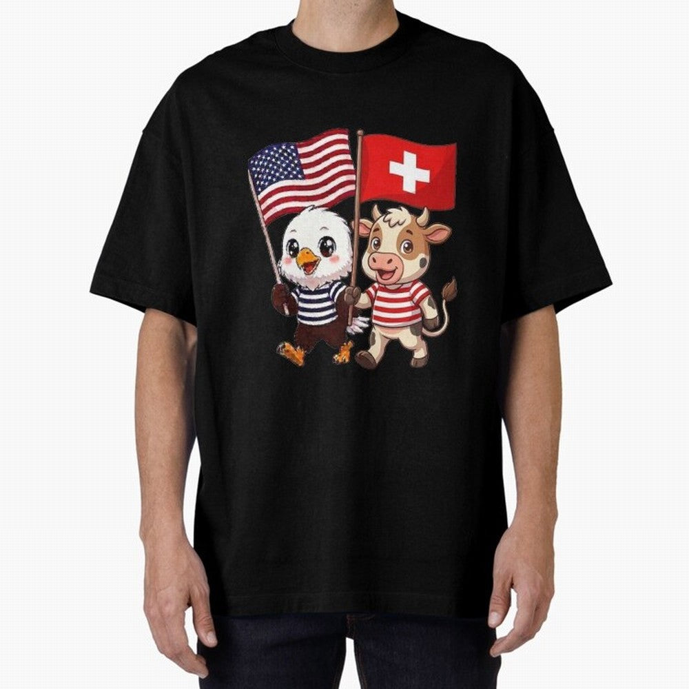 The American eagle and its friend, the Swiss calf Classic T-Shirt Embrace Match Day Hype around FIFA World Cup 2026, Neymar, Haaland and Cristiano Ronaldo, Spain, Fan Favorite Moments, National Team Passion, Big Match Drama and Soccer History;