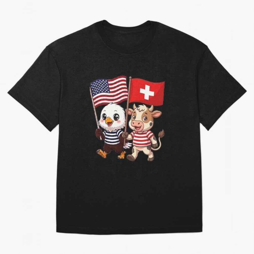 The American eagle and its friend, the Swiss calf Classic T-Shirt Embrace Match Day Hype around FIFA World Cup 2026, Neymar, Haaland and Cristiano Ronaldo, Spain, Fan Favorite Moments, National Team Passion, Big Match Drama and Soccer History;