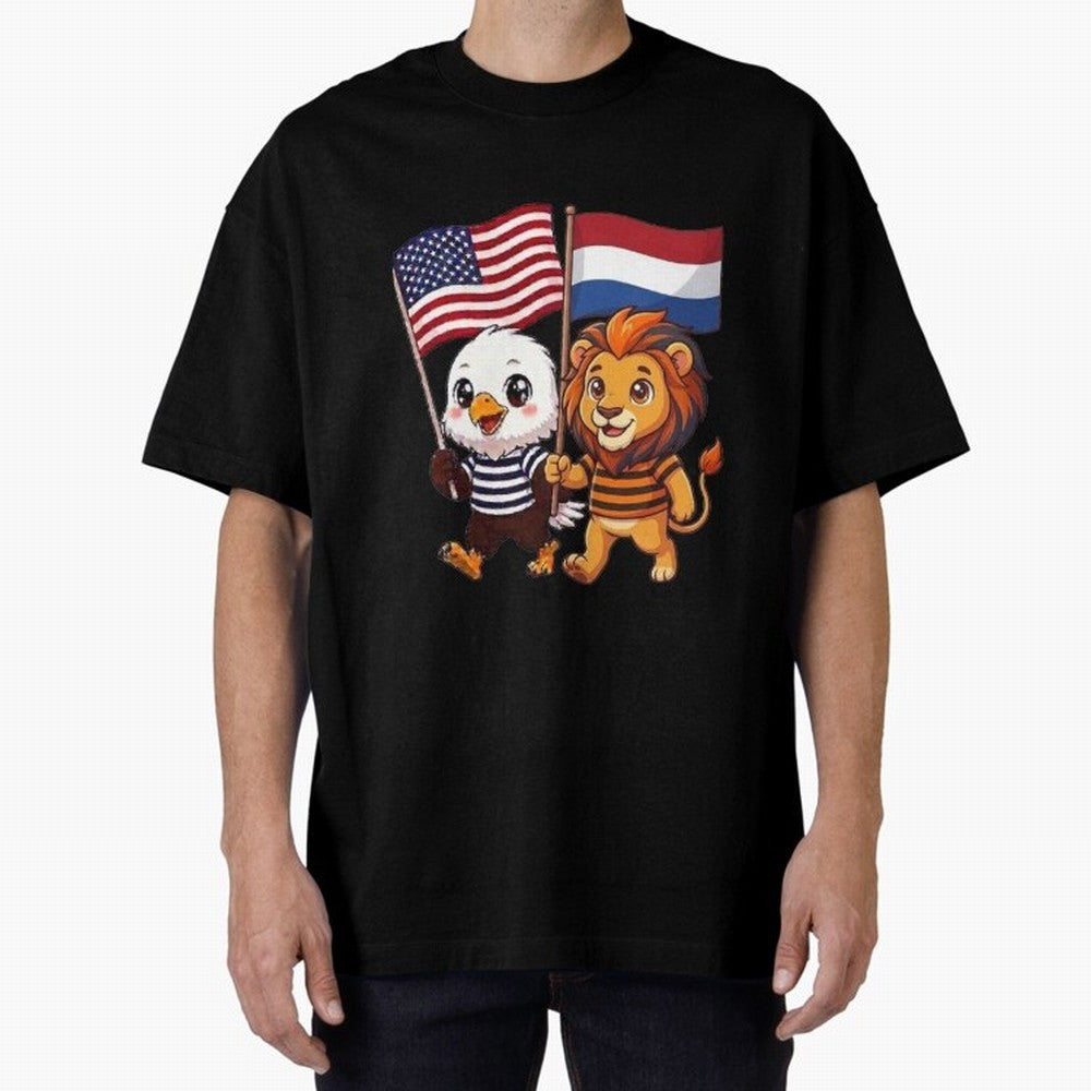 The American eagle and its friend the Dutch lion Classic T-Shirt Cheer for the FIFA World Cup 2026 Group Stage Journey through Mbappe Highlights, Portugal Pride, Global Supporter Spirit, Legendary Goals, National Colors and Tournament Celebration;