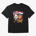 The American eagle and its friend the Dutch lion Classic T-Shirt Cheer for the FIFA World Cup 2026 Group Stage Journey through Mbappe Highlights, Portugal Pride, Global Supporter Spirit, Legendary Goals, National Colors and Tournament Celebration;