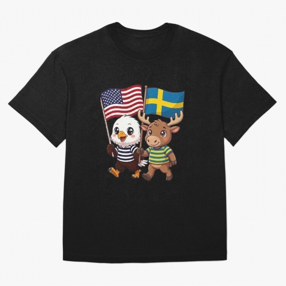 The American eagle and its friend, the Swedish elk Classic T-Shirt Bring Home Match Day Hype around FIFA World Cup 2026, Mbappe, Argentina and Brazil, Stadium Chants, National Pride, Trophy Dreams and Unforgettable Football Memories; Built for