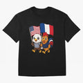 The American eagle and its friend, the French rooster Classic T-Shirt Honor Champions and Dreams in FIFA World Cup 2026 USA Canada Mexico Built around Mbappe and Neymar, Germany Energy, Vintage Soccer Flavor, Modern Football Stars, National Flags