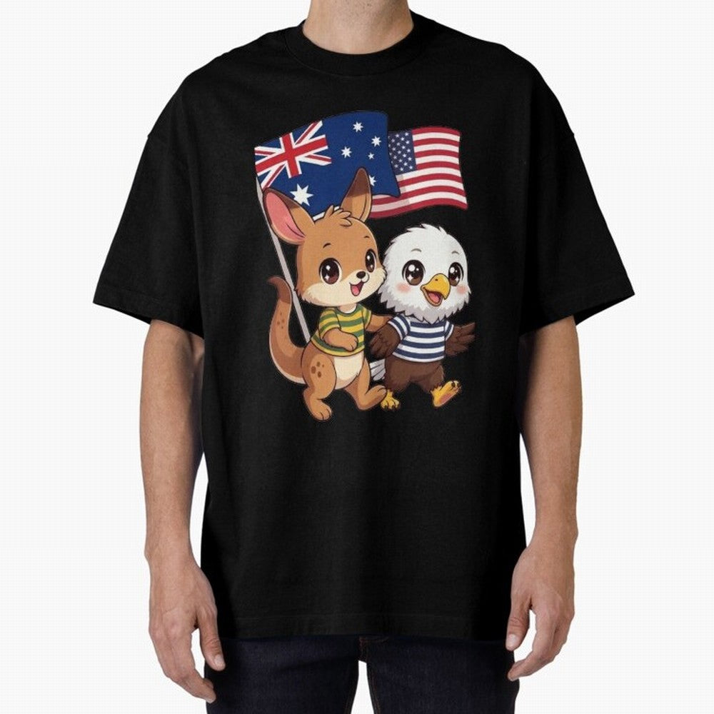 the Australian kangaroo and its friend the American eagle Classic T-Shirt Celebrate Fan Culture around Match Day Hype around FIFA World Cup 2026 USA Canada Mexico, Messi and Cristiano Ronaldo, England, Global Supporter Spirit, Legendary Goals,