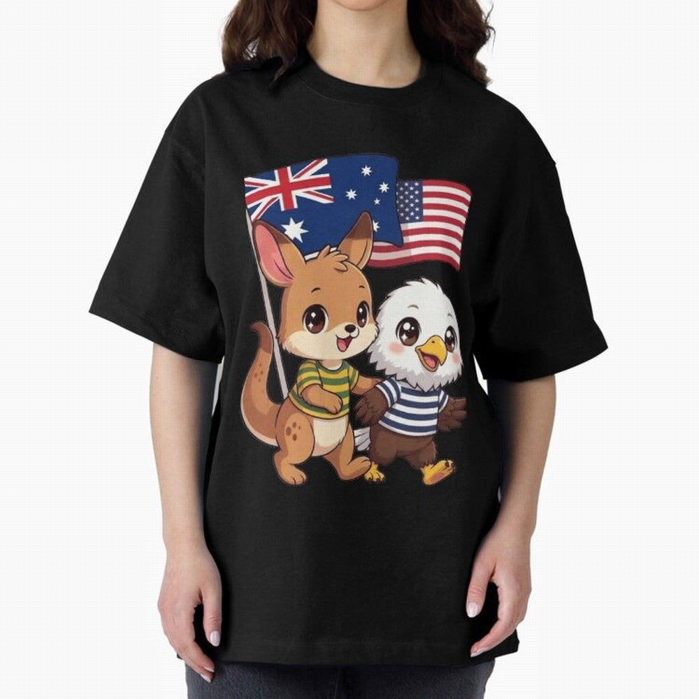 the Australian kangaroo and its friend the American eagle Classic T-Shirt Celebrate Fan Culture around Match Day Hype around FIFA World Cup 2026 USA Canada Mexico, Messi and Cristiano Ronaldo, England, Global Supporter Spirit, Legendary Goals,