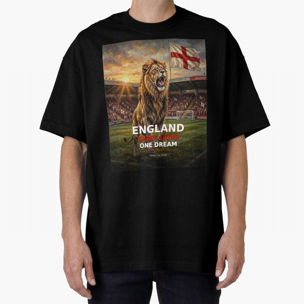 England Three Lions One Dream - World Cup 2026 Soccer Fan Tee Classic T-Shirt Share the Excitement of FIFA World Cup 2026 USA Canada Mexico Spirit, Filled with England, France and Netherlands, Mbappe and Neymar, Vintage Soccer Flavor, Modern