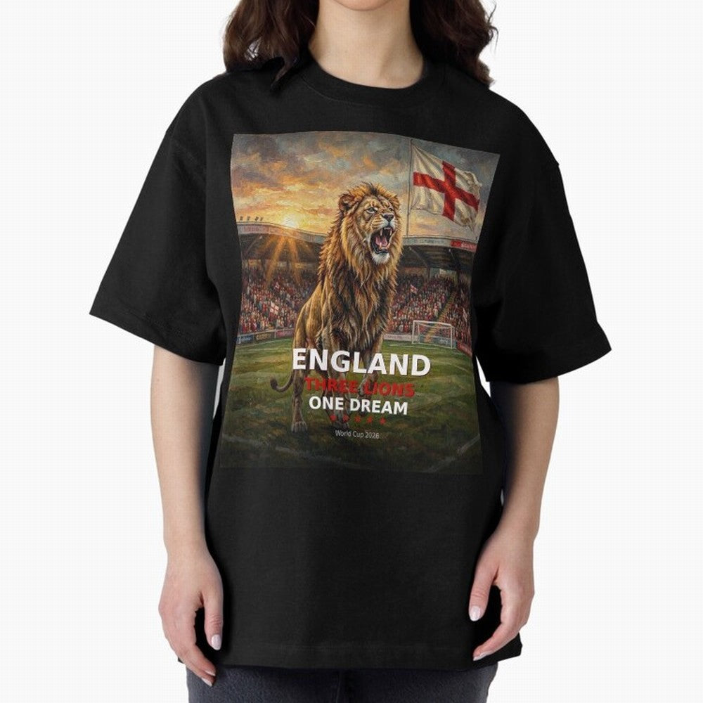 England Three Lions One Dream - World Cup 2026 Soccer Fan Tee Classic T-Shirt Share the Excitement of FIFA World Cup 2026 USA Canada Mexico Spirit, Filled with England, France and Netherlands, Mbappe and Neymar, Vintage Soccer Flavor, Modern
