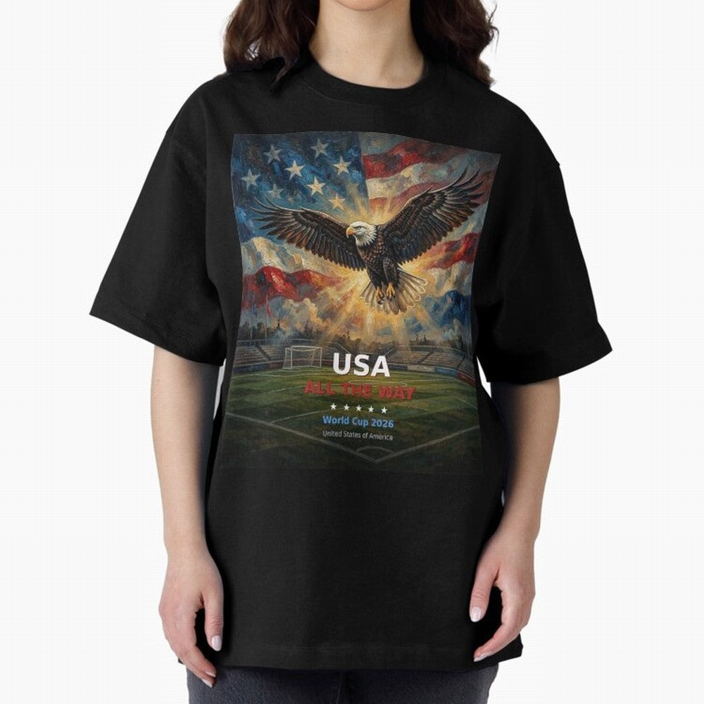 USA All The Way - American Eagle Soccer World Cup 2026 Tee Classic T-Shirt Treasure the FIFA World Cup 2026 USA Canada Mexico Journey through CR7 Highlights, Brazil Pride, Champion Mindset, Group Stage Buzz, Knockout Tension and Passionate Fan