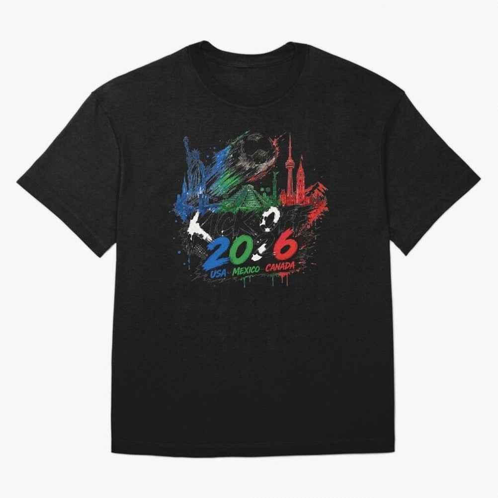 Kick Off 2026 USA Mexico Canada Soccer Graphic Classic T-Shirt Celebrate the Stars of Global Football Passion for FIFA World Cup 2026 USA Canada Mexico, with Neymar, Argentina, Goal Celebration Energy, Supporter Heritage, Football Icons and