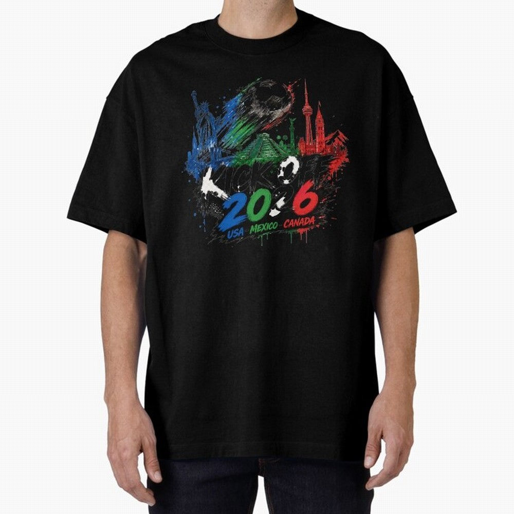 Kick Off 2026 USA Mexico Canada Soccer Graphic Classic T-Shirt Celebrate the Stars of Global Football Passion for FIFA World Cup 2026 USA Canada Mexico, with Neymar, Argentina, Goal Celebration Energy, Supporter Heritage, Football Icons and