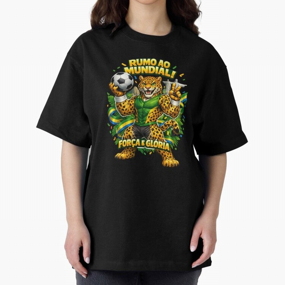 Brazil World Cup 2026 Jaguar Fan Art Classic T-Shirt Represent FIFA World Cup 2026 Spirit, Highlighting Argentina and Brazil, Messi, CR7 and Mbappe, Vintage Soccer Flavor, Modern Football Stars, National Flags and Final Night Emotion; Made for Die