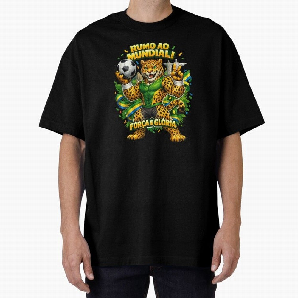 Brazil World Cup 2026 Jaguar Fan Art Classic T-Shirt Represent FIFA World Cup 2026 Spirit, Highlighting Argentina and Brazil, Messi, CR7 and Mbappe, Vintage Soccer Flavor, Modern Football Stars, National Flags and Final Night Emotion; Made for Die