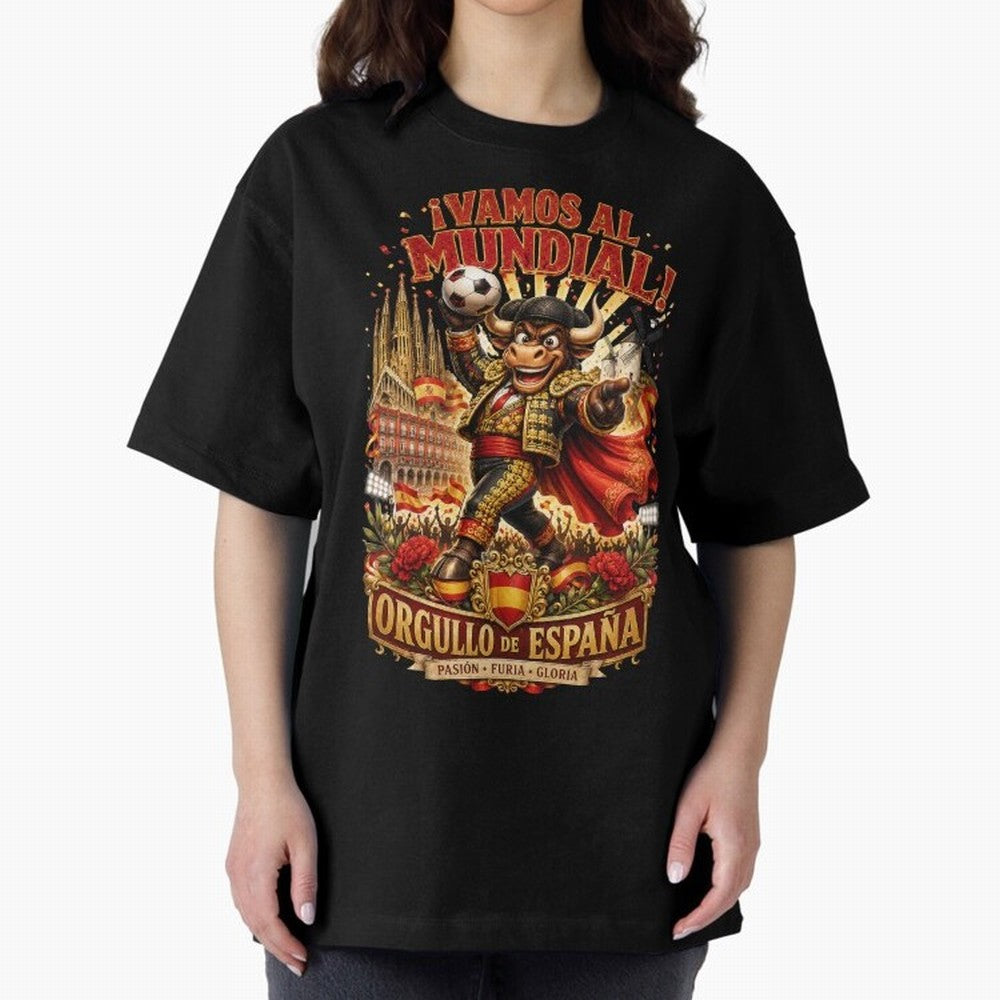 Spain World Cup 2026 Bull Fan Art Classic T-Shirt Back the Journey through FIFA World Cup 2026 Spirit, Centered on Brazil, Portugal and Argentina, Messi, Championship Spirit, Famous Goals, Roaring Crowds and International Football Unity; Built for