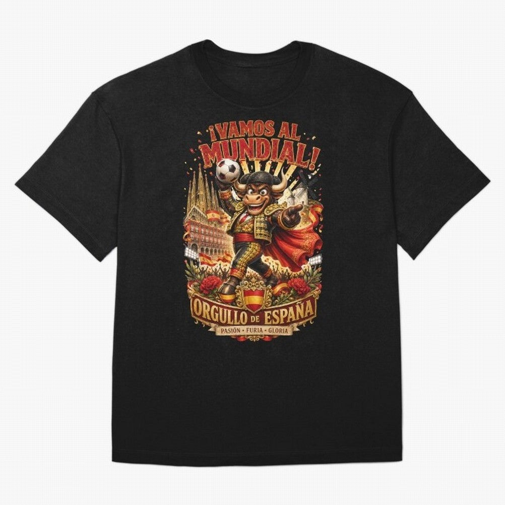 Spain World Cup 2026 Bull Fan Art Classic T-Shirt Back the Journey through FIFA World Cup 2026 Spirit, Centered on Brazil, Portugal and Argentina, Messi, Championship Spirit, Famous Goals, Roaring Crowds and International Football Unity; Built for