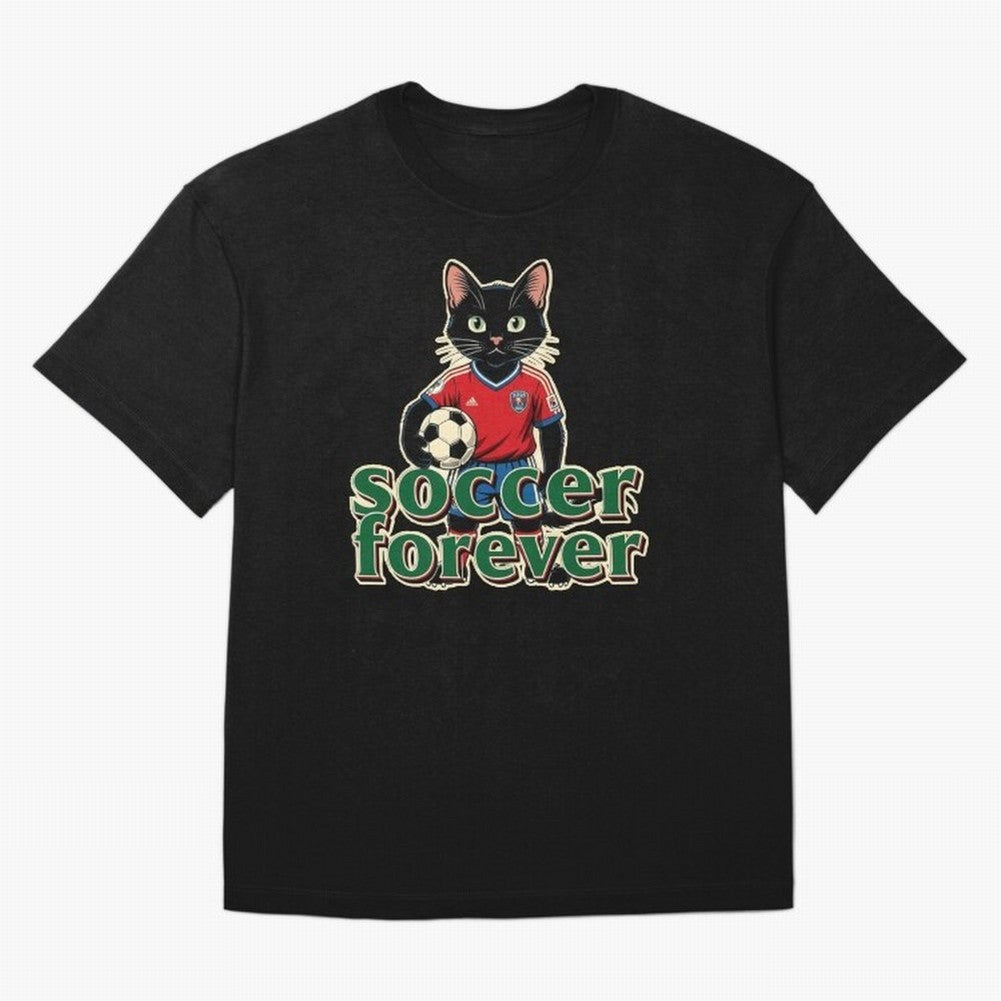 Soccer Forever Retro Cat Classic T-Shirt Enjoy the Biggest Football Party of FIFA World Cup 2026 USA Canada Mexico Spirit, Driven by Argentina, France and Brazil, CR7 and Messi, Worldwide Fan Energy, Dramatic Goals, Stadium Lights and Championship