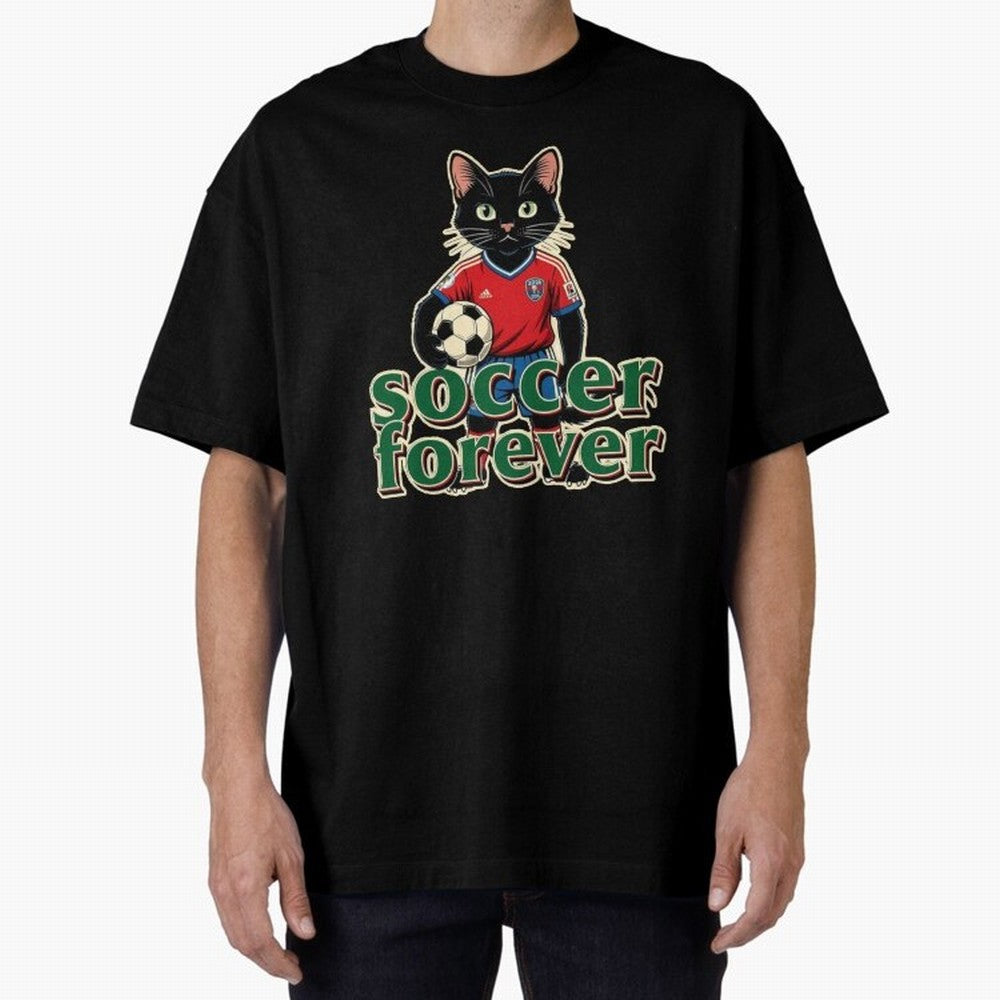 Soccer Forever Retro Cat Classic T-Shirt Enjoy the Biggest Football Party of FIFA World Cup 2026 USA Canada Mexico Spirit, Driven by Argentina, France and Brazil, CR7 and Messi, Worldwide Fan Energy, Dramatic Goals, Stadium Lights and Championship