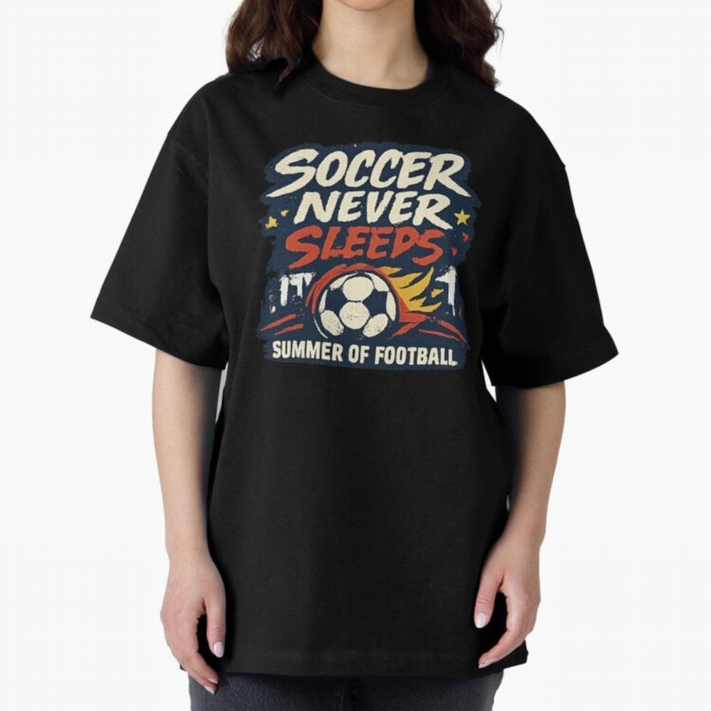 Soccer Never Sleeps Summer of Football Vintage Soccer Fan Tee Classic T-Shirt Follow the Final Road of the FIFA World Cup 2026 USA Canada Mexico Journey through Neymar, Haaland and Cristiano Ronaldo Highlights, Portugal, Spain and Germany Pride,