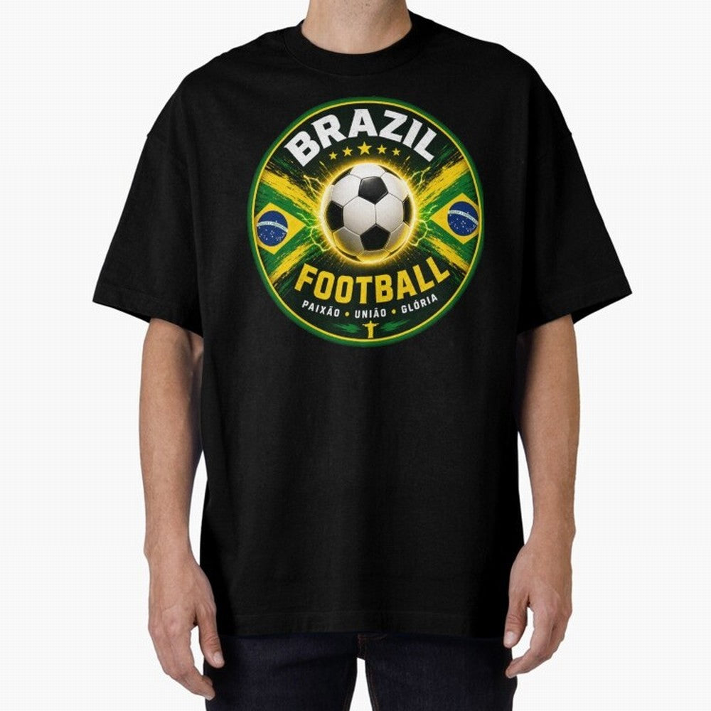 Elegant Brazil Football Emblem Classic T-Shirt Capture Stadium Memories from the FIFA World Cup 2026 Group Stage Journey through Messi, Neymar and Mbappe Highlights, Argentina Pride, Champion Mindset, Group Stage Buzz, Knockout Tension and