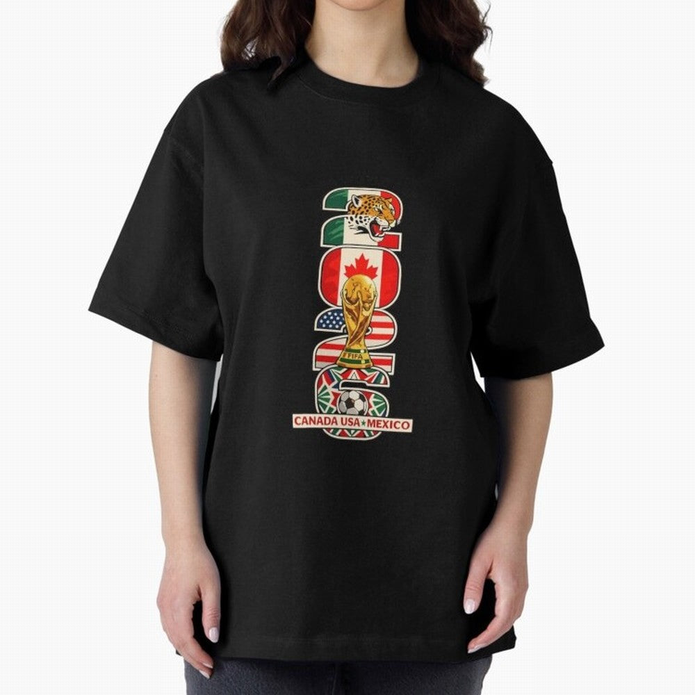 Vertical Host Nations Landmark Art Classic T-Shirt Celebrate Rivalries and Pride in the FIFA World Cup 2026 Journey through CR7 and Messi Highlights, Argentina, France and Brazil Pride, Retro Football Energy, Iconic Rivalries, Trophy Chase Drama